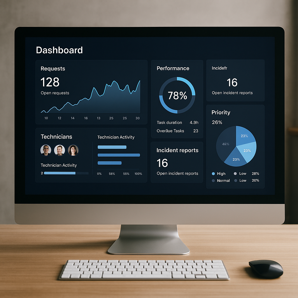 Dashboard view with operational insights on screen